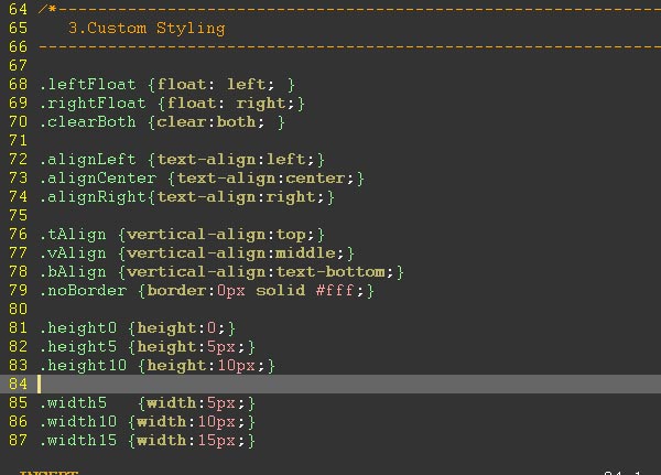 Custom classes in vim